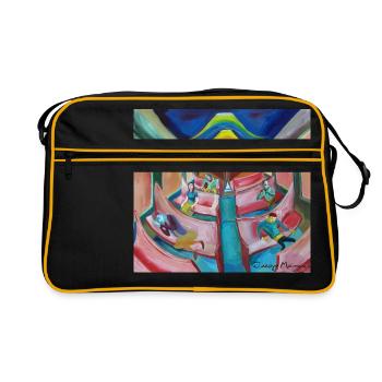 train at night 3 - Retro Bag - black/gold - Front