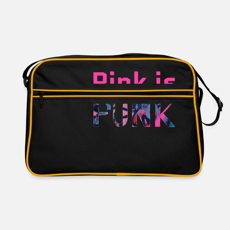 Pink is Punk - Retro Tasche - Schwarz/Gold