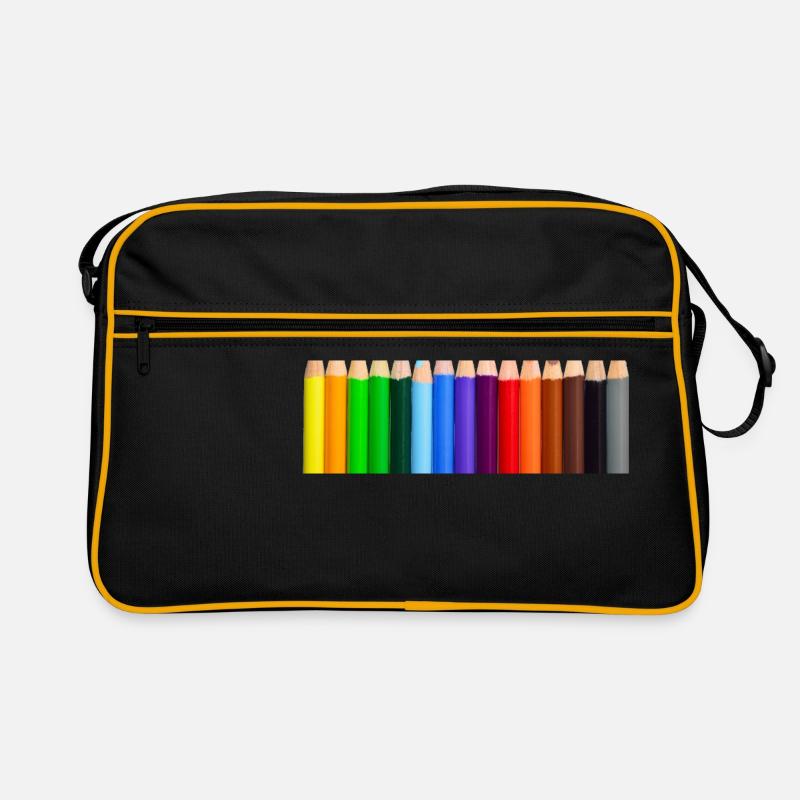 Crayons colorés - Sac Retro - noir/or