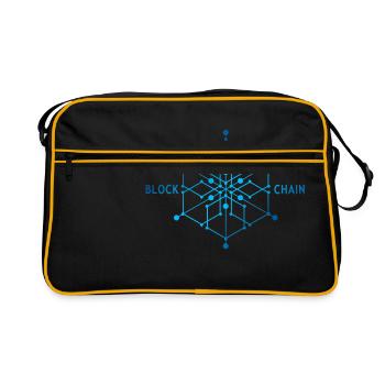 Blockchain Cubique - Sac Retro - noir/or - Devant