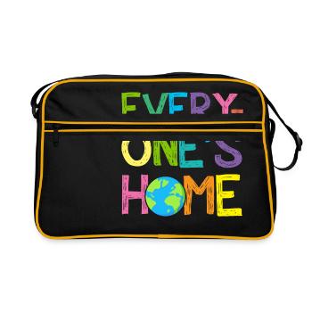 Jour de la Terre Accueil de chacun Sauvez notre planète - Sac Retro - noir/or - Devant