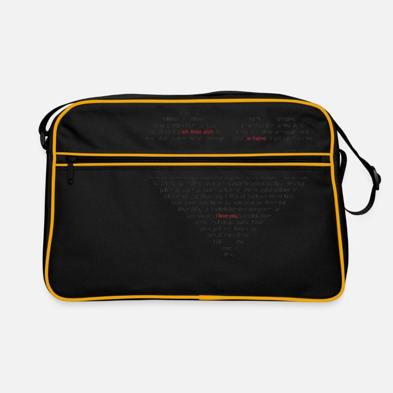 Ich liebe dich - Retro Tasche - Schwarz/Gold
