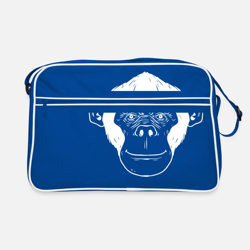 Affe Schimpanse Affengesicht Geschenk Affen Retro Tasche