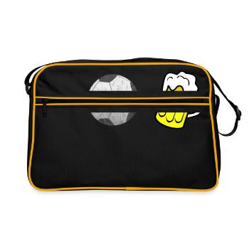 Football and beer - Retro Bag - black/gold - Front