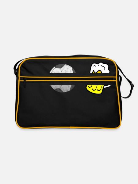 Football and beer - Retro Bag - black/gold - Front