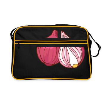 Oignons rouges - Sac Retro - noir/or - Devant