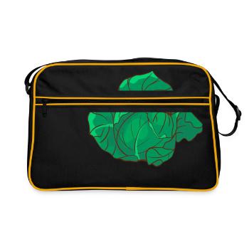 Weißkohl Weißkraut Weißkabis Kappes Kaps Kappus - Retro Tasche - Schwarz/Gold - Vorne