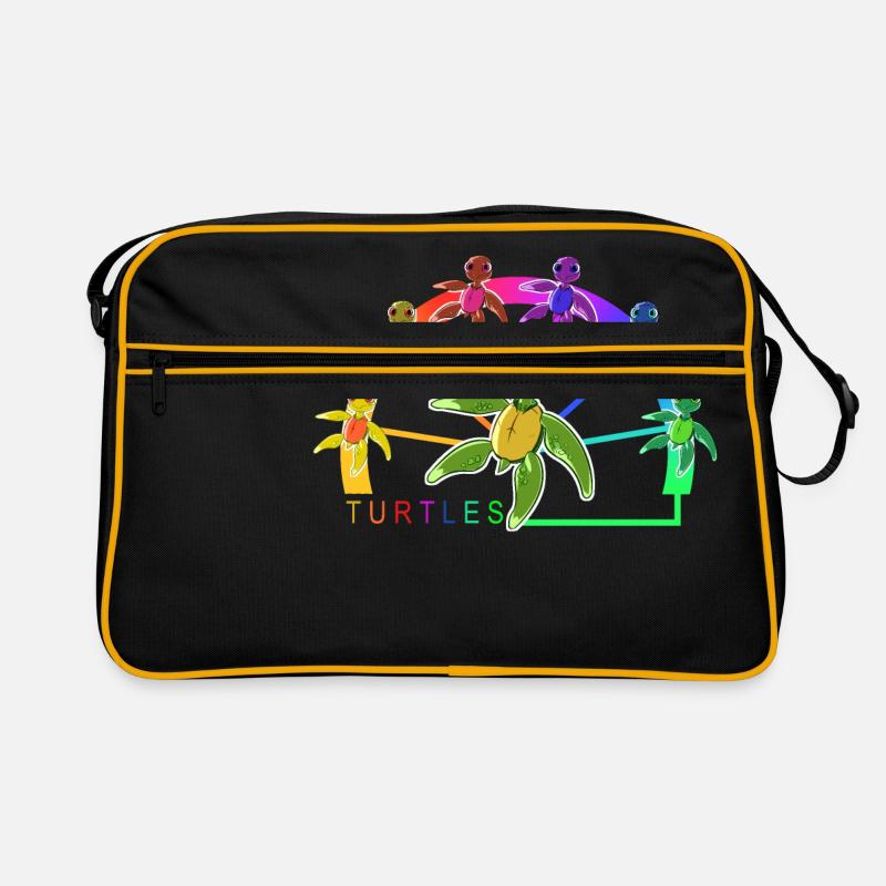Turtles - Tortues, tortues de bébé - Sac Retro - noir/or