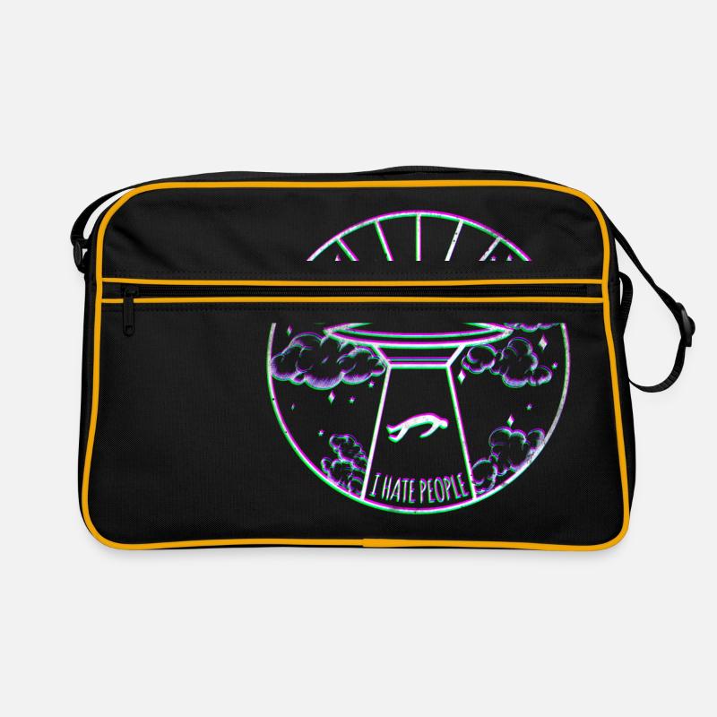 I Hate People Geschenk Alien Fliegende Untertasse Retro Tasche