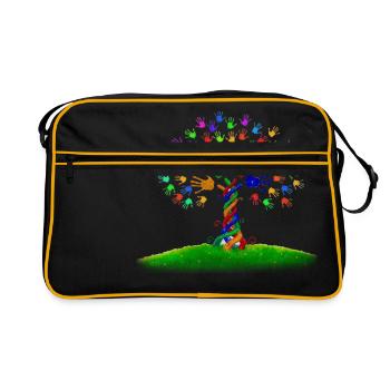 la variété vivante - Sac Retro - noir/or - Devant