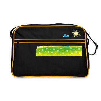 blauer Elefant - Retro Tasche - Schwarz/Gold - Vorne