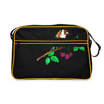 Chardonneret et framboise - Sac Retro - noir/or - Devant