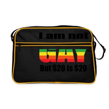 I´m not Gay but $20 is $20 - Retro Tasche - Schwarz/Gold - Vorne