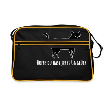 Black cat with bad luck - Retro Bag - black/gold - Front