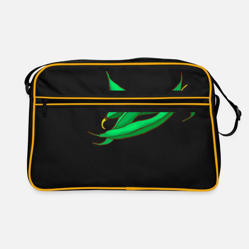 Bohnen Wachsbohnen Brechbohnen - Retro Tasche - Schwarz/Gold