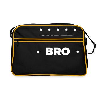 Super Bro - Held Bruder - Retro Tasche - Schwarz/Gold - Vorne