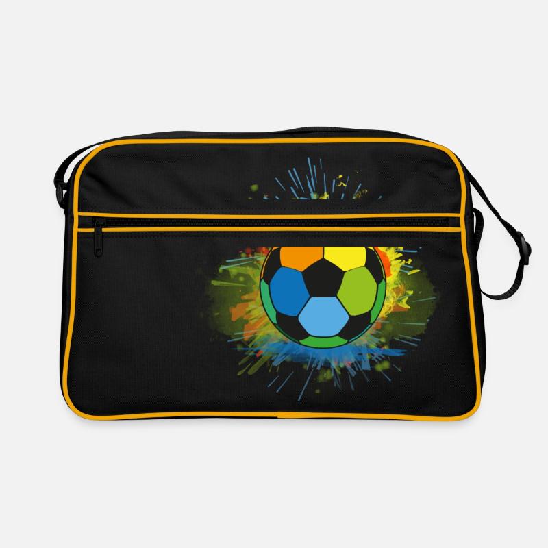 Fußball - Retro Tasche - Schwarz/Gold