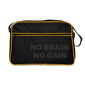 Pas de cerveau sans gain - Sac Retro - noir/or - Devant