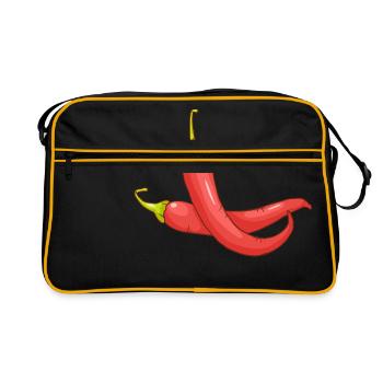Piment rouge aux légumes au piment fort - Sac Retro - noir/or - Devant