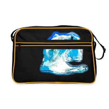 gxp polar bear polar bear enjoyer vector art - Retro Bag - black/gold - Front