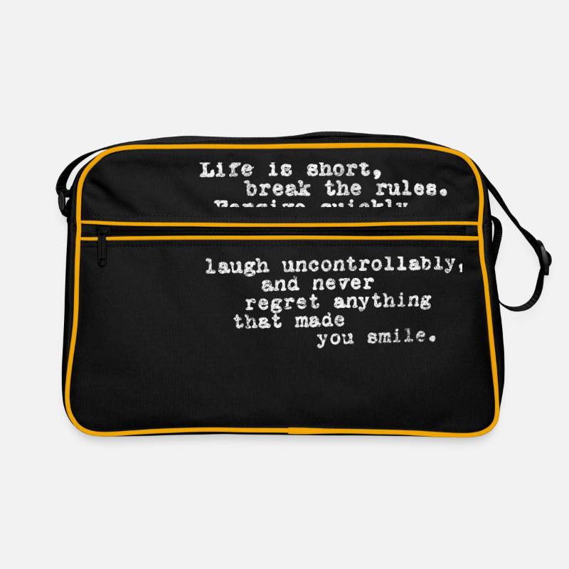 La vie est courte, enfreindre les règles, pardonner rapidement Sac Retro