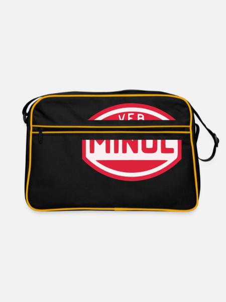 VEB Minol - Retro Tasche - Schwarz/Gold - Vorne