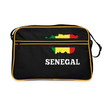 Splash Sénégal football équipe cadeau idée cadeau - Sac Retro - noir/or - Devant