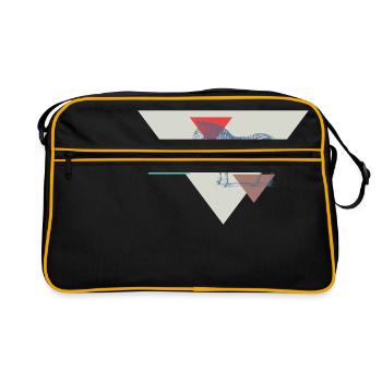 Zebra triangle design - Retro Bag - black/gold - Front