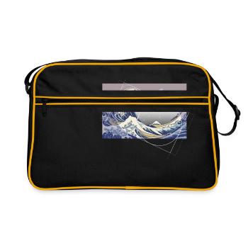 Hokusai Meets Fibonacci - Retro Bag - black/gold - Front