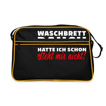 Washboard stomach is not funny saying thick - Retro Bag - black/gold - Front
