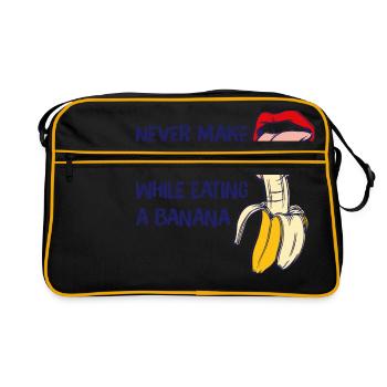 Banana Gift Never make eye contact while eating - Retro Bag - black/gold - Front