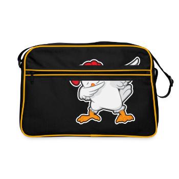 Dabbing Chicken - Dab Dancing Chicken - Chickens - Retro Bag - black/gold - Front