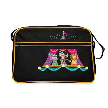 Circus - Monkey Circus - Circus Animals Hare Lion - Retro Bag - black/gold - Front