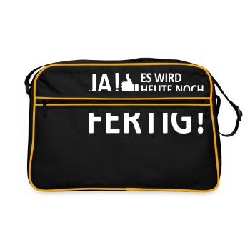 Oui, encore un travail fini drôle disant patron kol - Sac Retro - noir/or - Devant