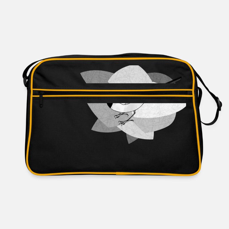 Bachstelze Vogel - Retro Tasche - Schwarz/Gold