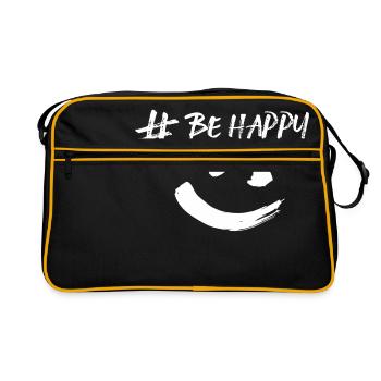 #BE HAPPY - Sac Retro - noir/or - Devant