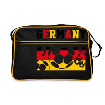 Germany flag Germany fanshirt - Retro Bag - black/gold - Front