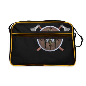 VIKING HELM - Retro Bag - black/gold - Front