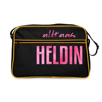 Alltags Heldin - Retro Tasche - Schwarz/Gold - Vorne