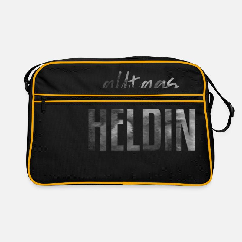 Alltags Heldin - Retro Tasche - Schwarz/Gold