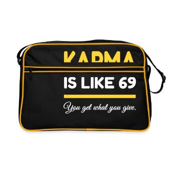 Le karma est comme 69 - Sac Retro - noir/or - Devant