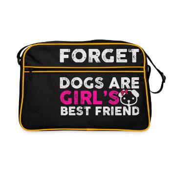 Chien chien animal de compagnie chien de femme cadeau - Sac Retro - noir/or - Devant