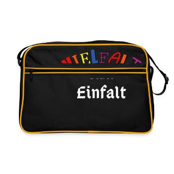 Vielfalt statt Einfalt - Retro Tasche - Schwarz/Gold - Vorne