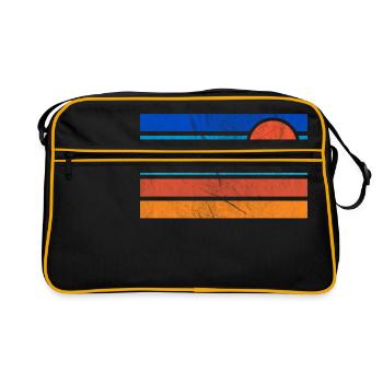 Coucher de soleil rétro - Sac Retro - noir/or - Devant