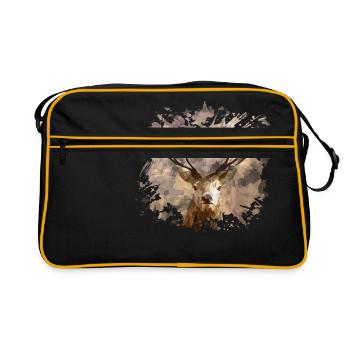 Hirsch - Retro Tasche - Schwarz/Gold - Vorne