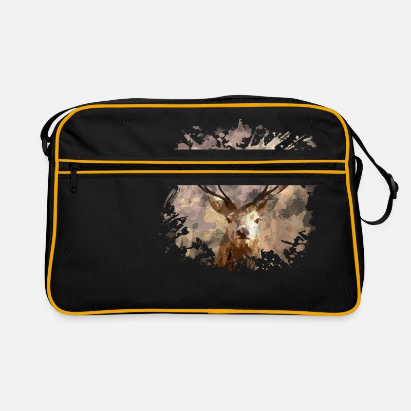 Hirsch - Retro Tasche - Schwarz/Gold