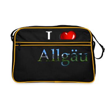 J'aime Allgaeu, Allgäu, J'aime Allgäu - Sac Retro - noir/or - Devant