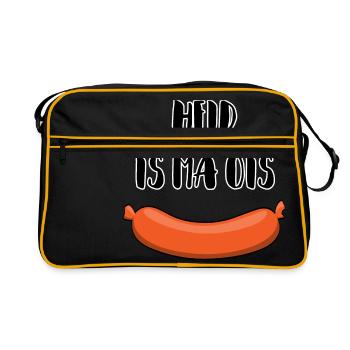 Heid is ma ois Wurscht Bavarian saying gift - Retro Bag - black/gold - Front