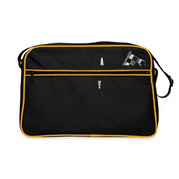Cadeau d'automobile de drapeau de sport de battement de coeur - Sac Retro - noir/or - Devant