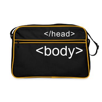 Programmer Shirt Programming - Retro Bag - black/gold - Front